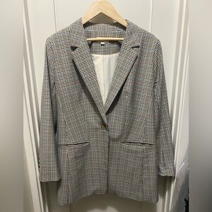 LOFT Women's Houndstooth Blazer - Black and White